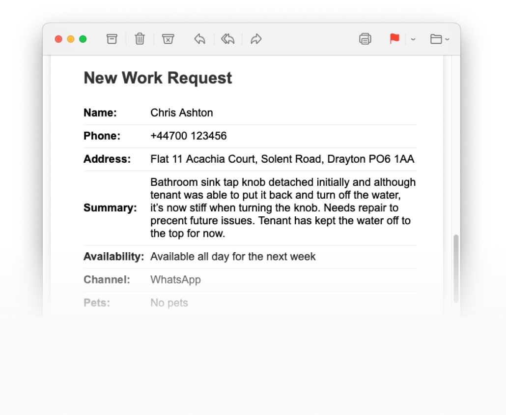 RezX AI Automated Work Request Summary